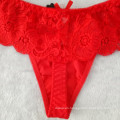 China wholesale new peony bordeaux red sexy briefs lace spandex fancy thongs 588